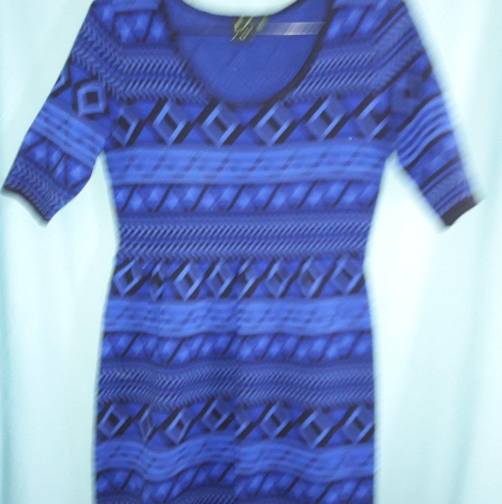 Black and blue sweater dress